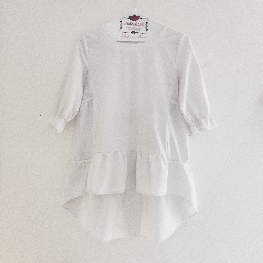 White high-low tunic